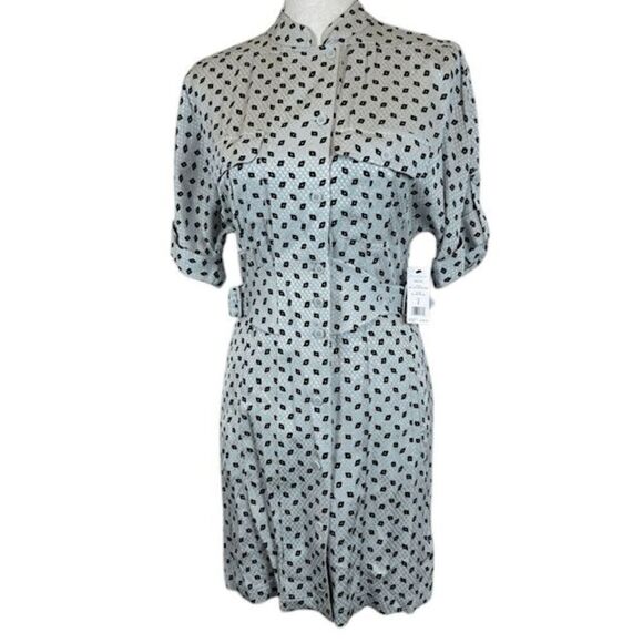 NWT Equipment Femme Absalone Shirt Dress "Sky Gray True Black" Size 2 - Picture 2 of 15